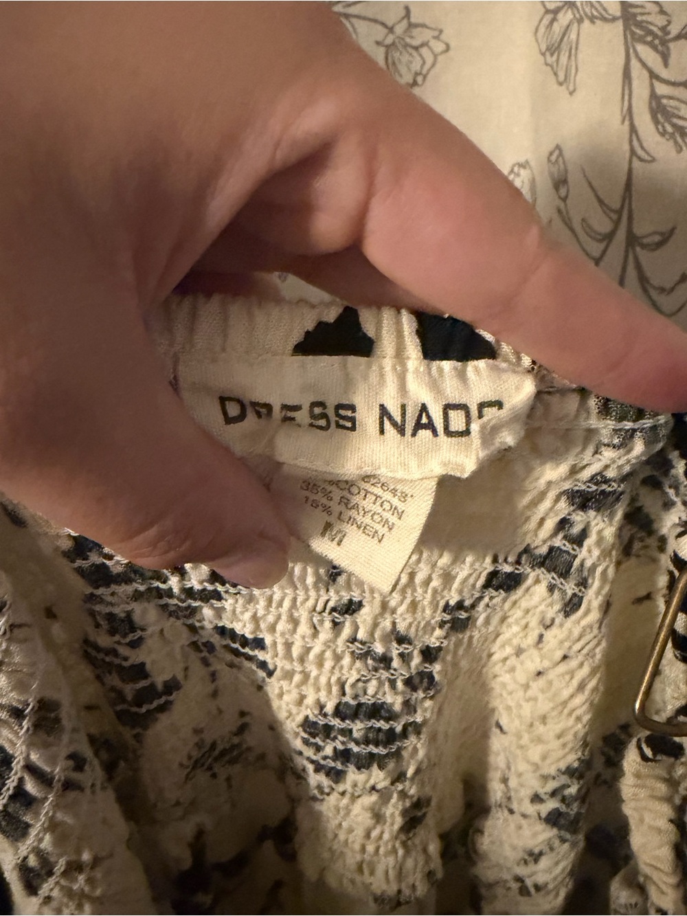 Cream Floral Midi Sundress with Black Print - Picture 4 of 5